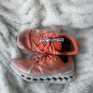 On Cloud Cloudsurfer Women's Orange Running Shoes - flame/ white Sz W9